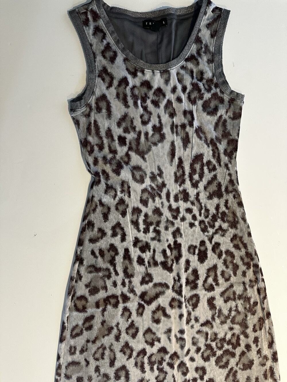 Tribal Edgy Glam Sleeveless Leopard Animal Print Womens Sz SP Maxi Dress Evening